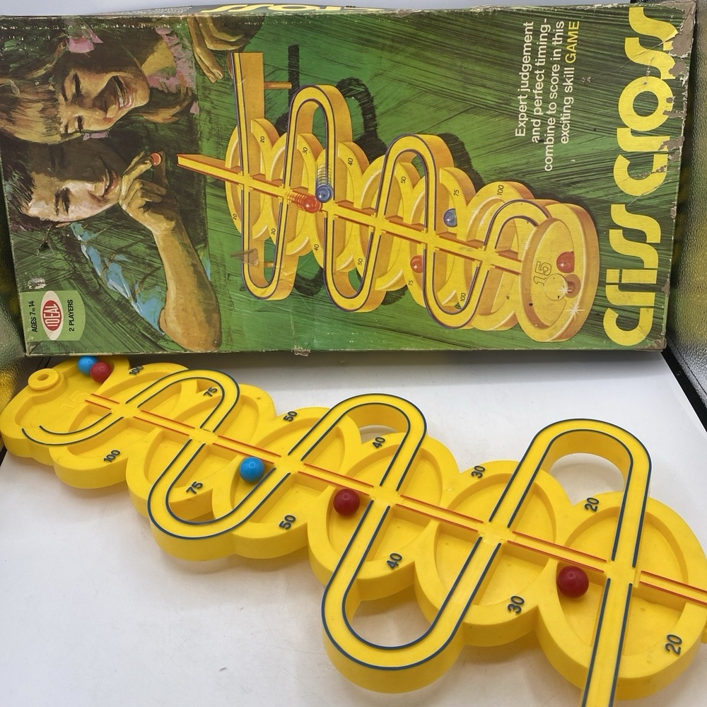 Ideal Criss Cross 1971 Exciting Skill Game Vintage Hollis NY 1971 Board Game 70s